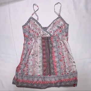 S - Gray Flower Cami Tank